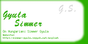 gyula simmer business card